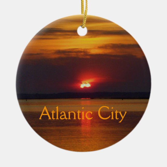 Atlantic City Sunset Ornament (Front)