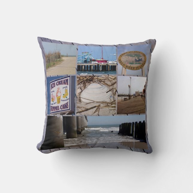Atlantic City  Throw Pillow (Front)