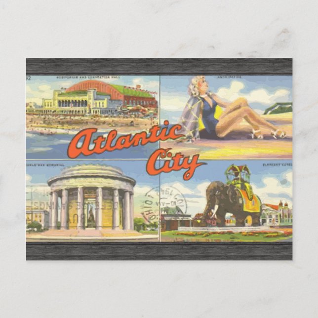 Atlantic City, Vintage Postcard (Front)