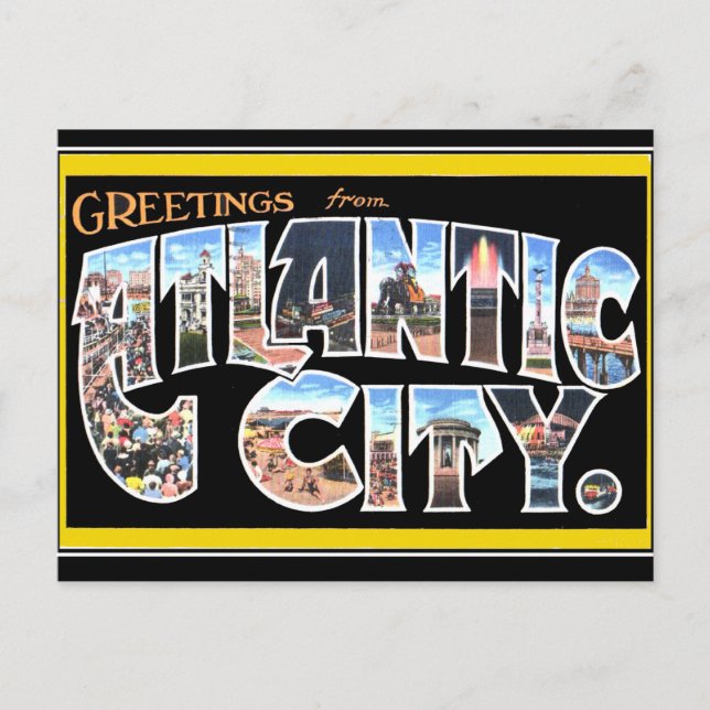 Atlantic city Vintage Postcard (Front)