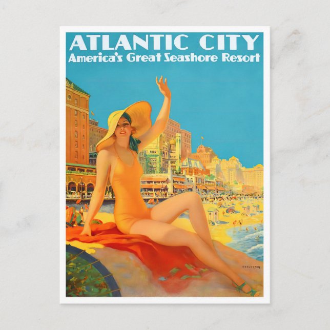 Atlantic City vintage travel postcard (Front)