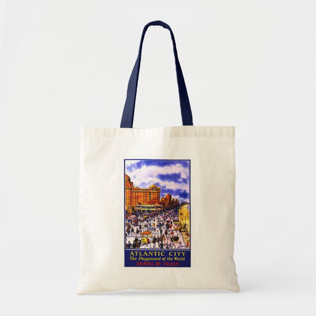 "Atlantic City" Vintage Travel Poster Tote (Front)