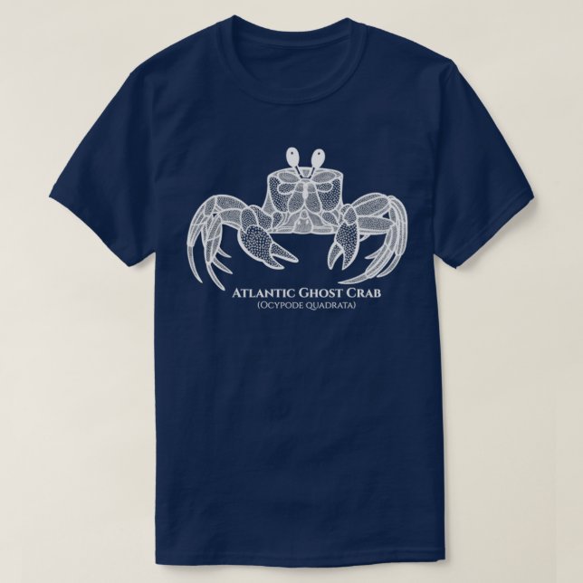 Atlantic Ghost Crab with Names animal design on bl T-Shirt (Design Front)
