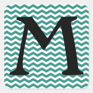Atlantic Green Wave Chevron Square Sticker