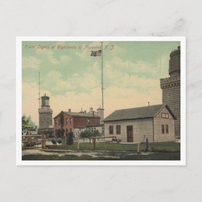 Atlantic Highlands NJ Navesink Twin Lights 1911  Postcard (Front)