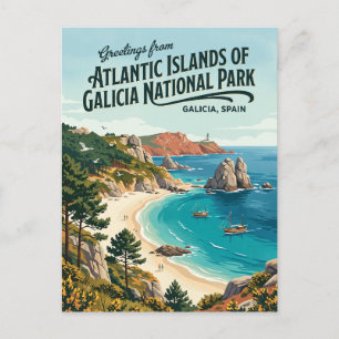 Atlantic Islands of Galicia National Park Spain Postcard