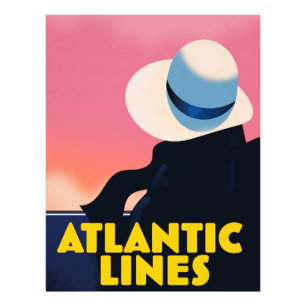 Atlantic Lines Cruise Liner travel poster