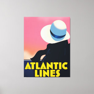 Atlantic Lines Cruise Liner travel poster Canvas Print