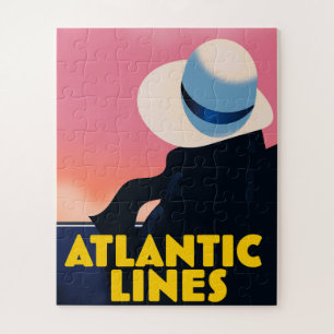 Atlantic Lines Cruise Liner travel poster Jigsaw Puzzle