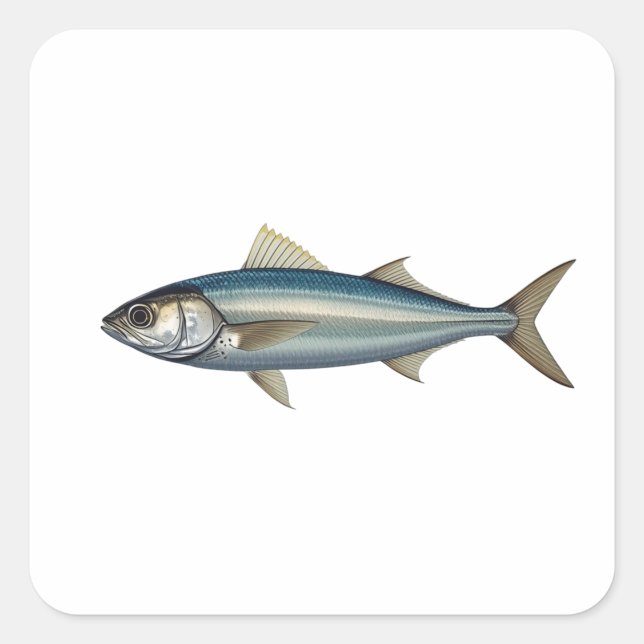 Atlantic mackerel. square sticker (Front)