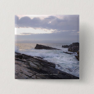 Atlantic Ocean at Sunrise in Maine 2 Inch Square Button