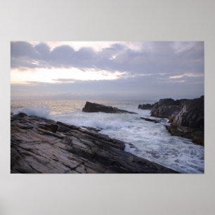 Atlantic Ocean at Sunrise in Maine Poster