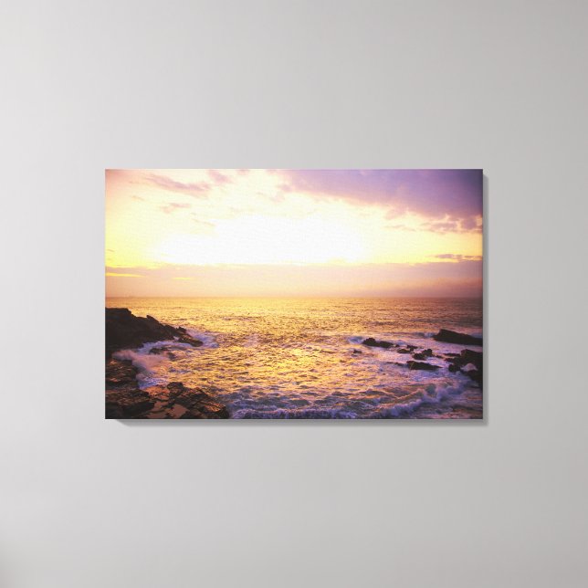 Atlantic Ocean at sunrise, view from Portland Canvas Print (Front)