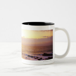 Atlantic Ocean at sunrise, view from Portland Two-Tone Coffee Mug