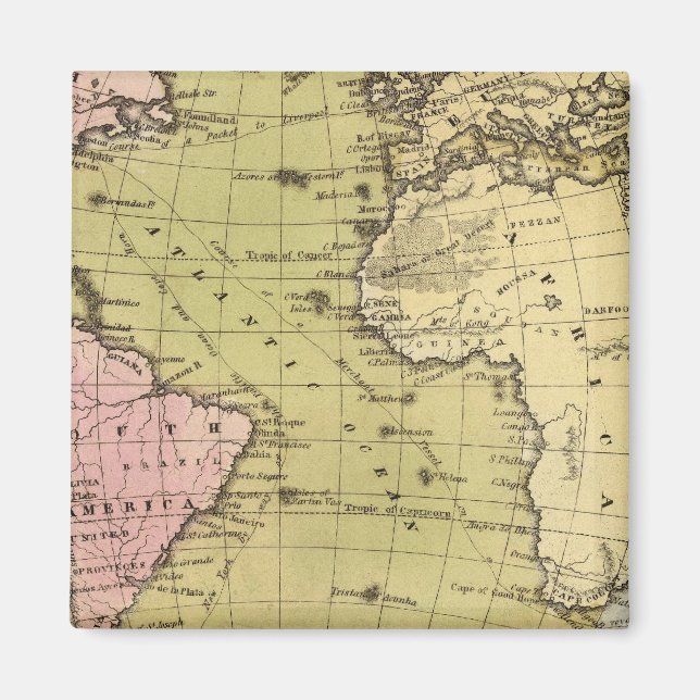Atlantic Ocean Atlas Map Magnet (Front)