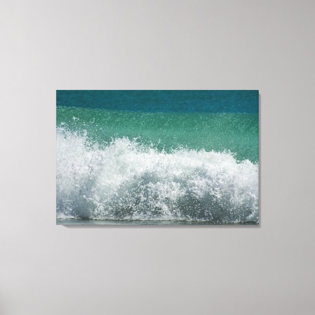 Atlantic ocean Breaking curled wave Canvas Print (Front)