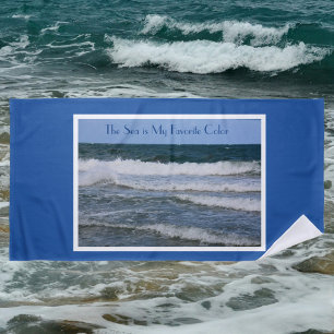 Atlantic Ocean Customizable Blue Beach Towel