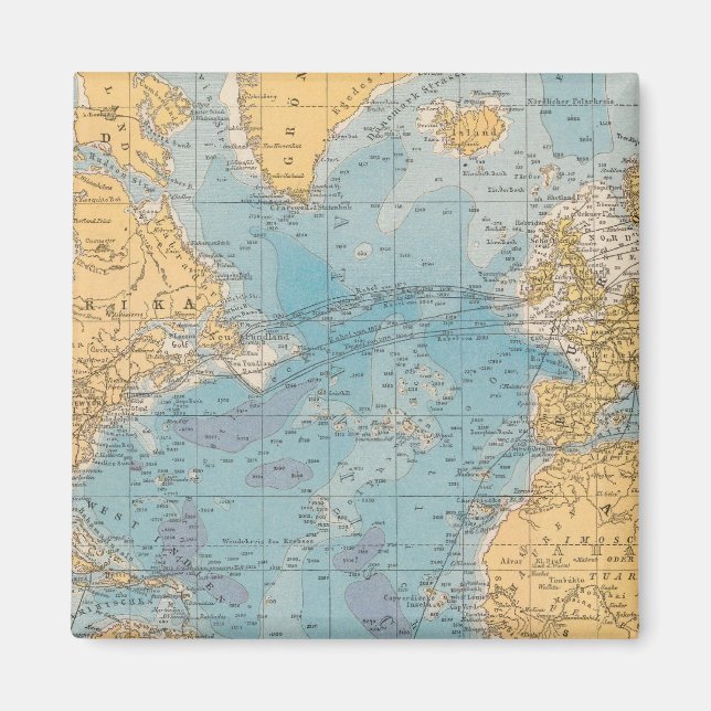 Atlantic Ocean Map Magnet (Front)