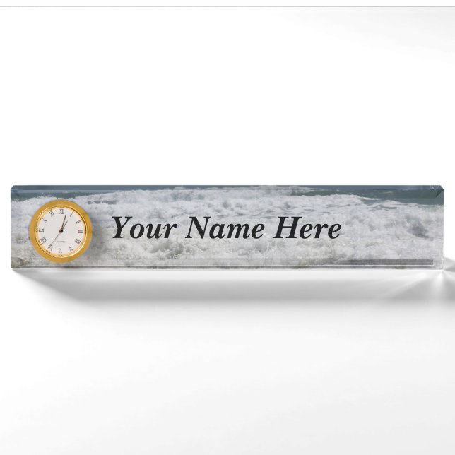 Atlantic Ocean Name Plate with Clock (Front)