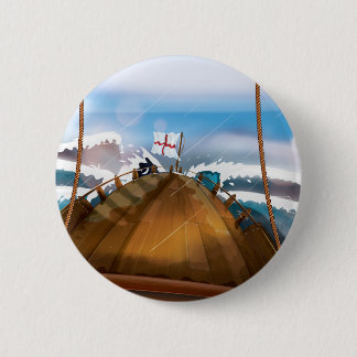 Atlantic Ocean Storm Ship 2 Inch Round Button