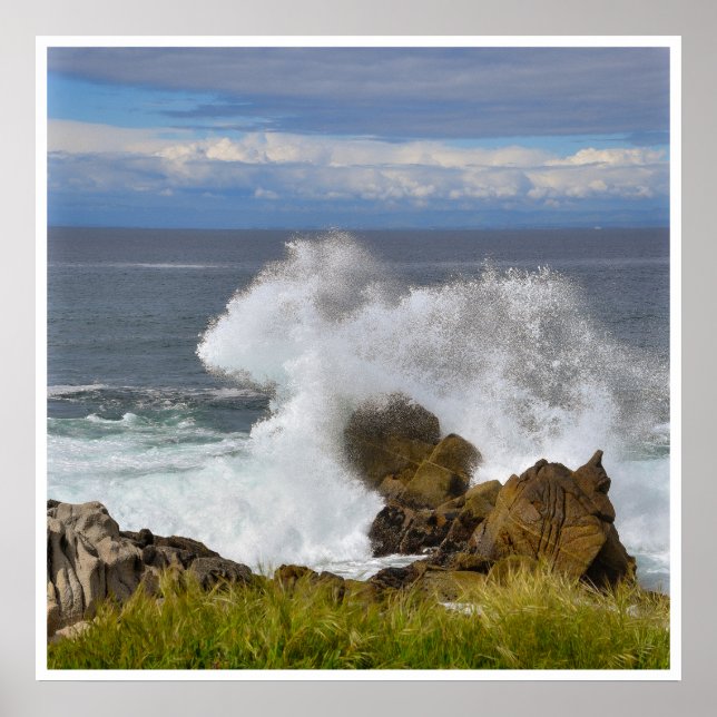 Atlantic Ocean Waves Print | Rugged Coastal Art (Front)
