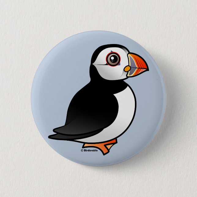 Atlantic Puffin 2 Inch Round Button (Front)
