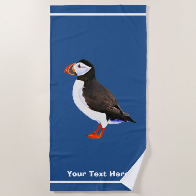 Atlantic Puffin Beach Towel (Front)