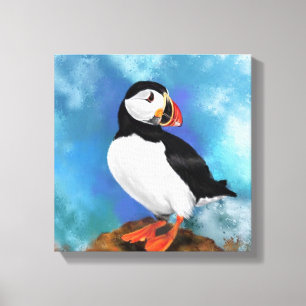 Atlantic Puffin Bird Canvas Print - Painting