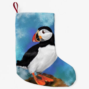 Atlantic Puffin Bird Christmas Stocking - Painting