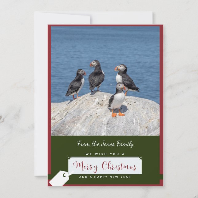 Atlantic Puffin Christmas Card (Front)