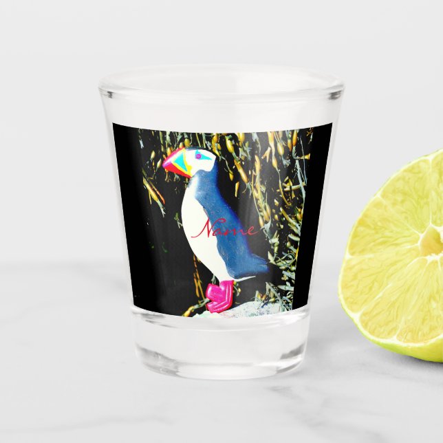 atlantic puffin design Thunder_Cove Shot Glass (Front)