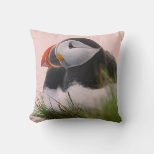 Atlantic Puffin (Fratercula arctica) Throw Pillow