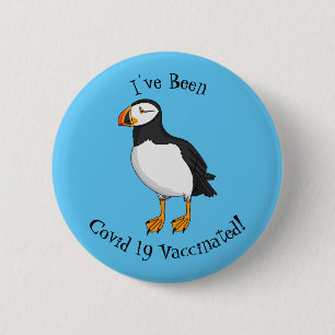Atlantic puffin illustration 2 inch round button