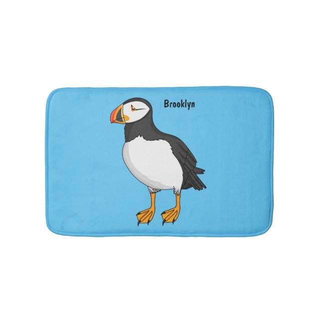 Atlantic puffin illustration  bath mat (Front)