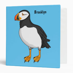 Atlantic puffin illustration binder