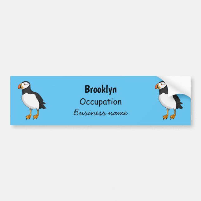 Atlantic puffin illustration  bumper sticker (Front)