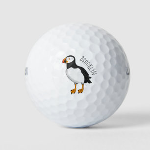 Atlantic puffin illustration golf balls
