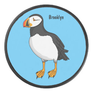 Atlantic puffin illustration  hockey puck