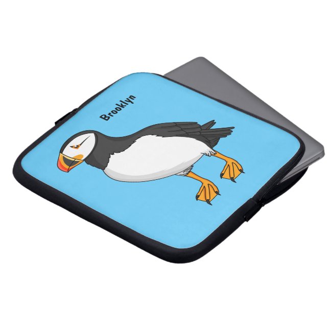 Atlantic puffin illustration laptop sleeve (Front Top)