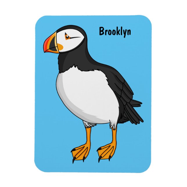 Atlantic puffin illustration magnet (Vertical)
