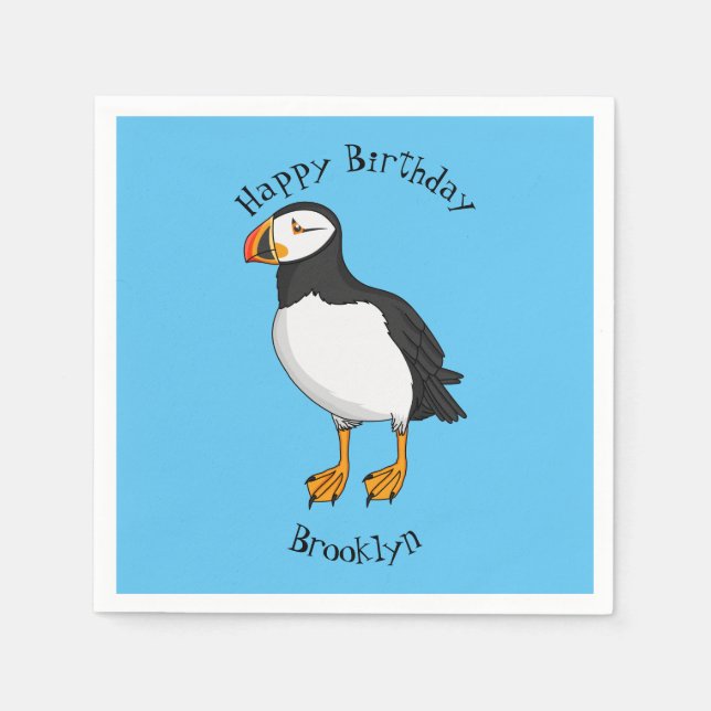 Atlantic puffin illustration  napkin (Front)