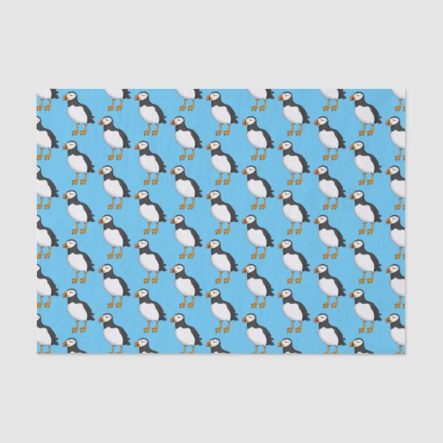Atlantic puffin illustration tissue paper (Front)