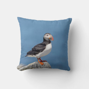 Atlantic Puffin in Machias, Maine Throw Pillow