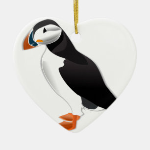 Atlantic Puffin Look forward to love Ceramic Ornament