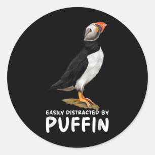 Atlantic Puffin Muffin Seabird Easily Distracted B Classic Round Sticker