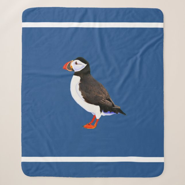 Atlantic Puffin Sherpa Blanket (Front)