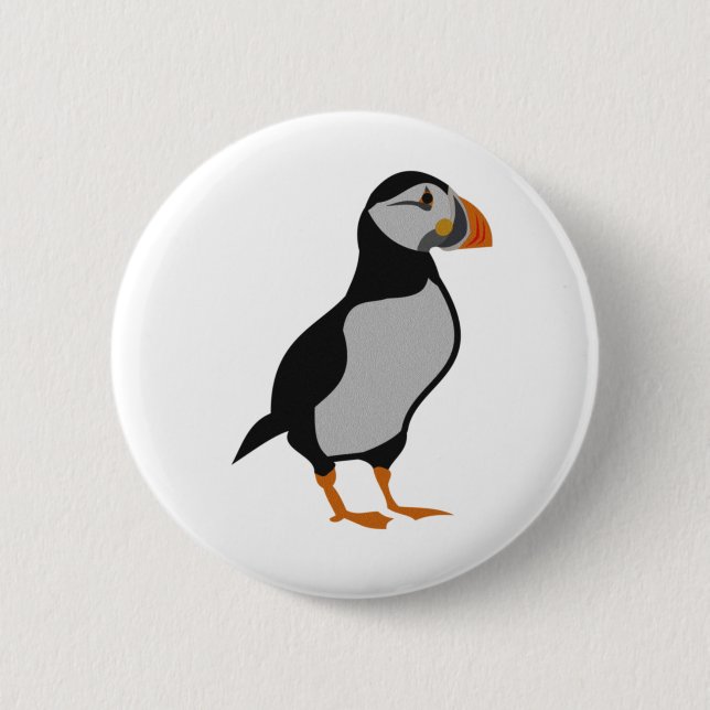 Atlantic Puffin Standing 2 Inch Round Button (Front)