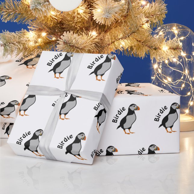 Atlantic Puffin Standing The Good Luck Birdie Wrapping Paper (Holidays)