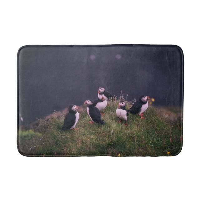 Atlantic Puffins Bath Mat (Front)