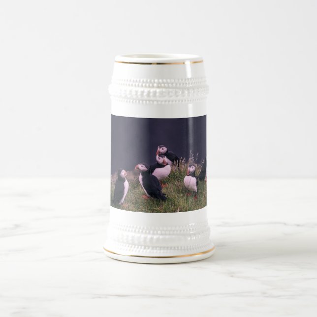 Atlantic Puffins Beer Stein (Center)